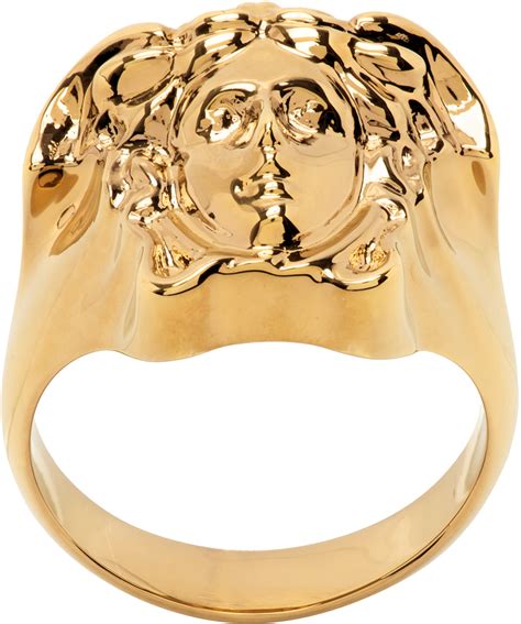 silver versace medusa ring|versace medusa ring women.